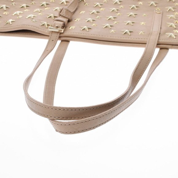 JIMMY CHOO Jimmy Choo Sophia M star studs beige unisex leather tote bag - Picture 3 of 12